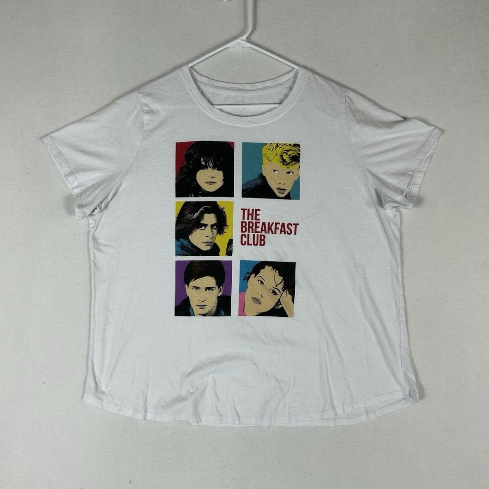 The Breakfast Club Movie T-Shirt Womens Size 2X White Ferris Bueller Collage Tee